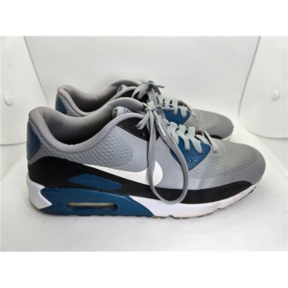 Nike Air Max 90 Golf Shoes Mens 10 Grey Athletic Spikeless Course Retro Sneakers